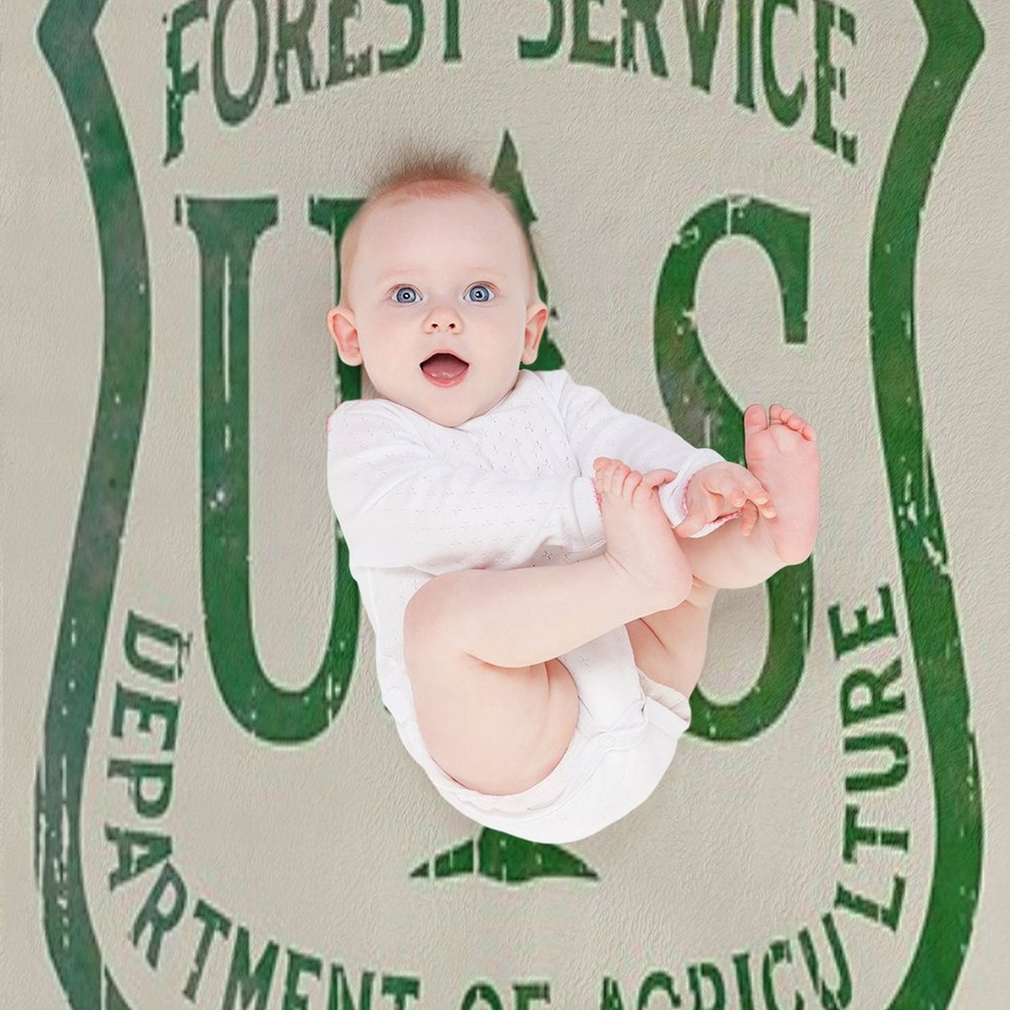 Forest Service Vintage Green Emblem Throw Blanket