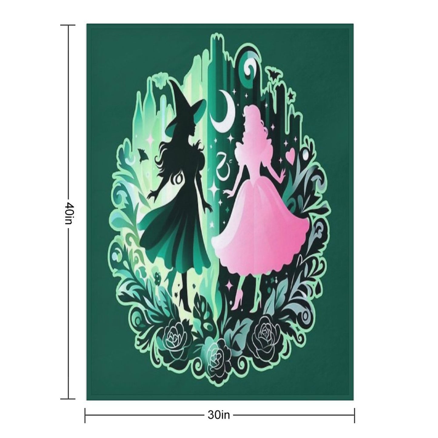 Elphaba & Glinda Wicked The Musical Throw Blanket