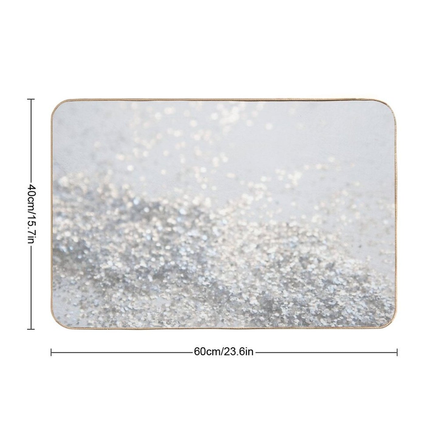 Silver Gray Glam #3 (Photo of Glitter Only - Not Reflective) Bath Mat