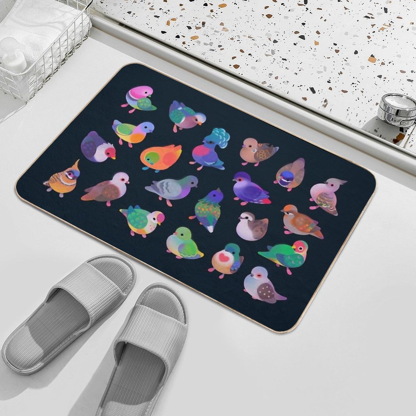 Wild Pigeon Stain-Proof Bath Mat