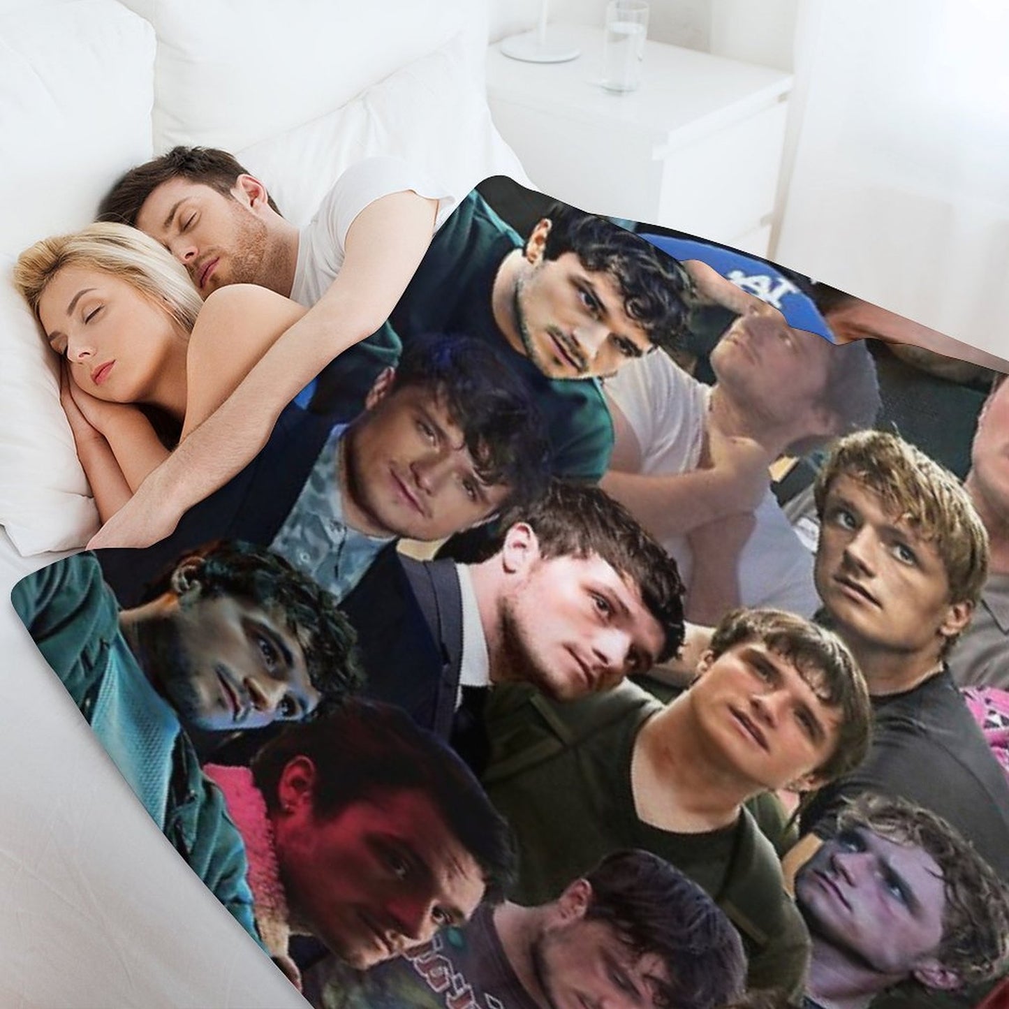 JoshHutcherson Photo Collage Throw Blanket