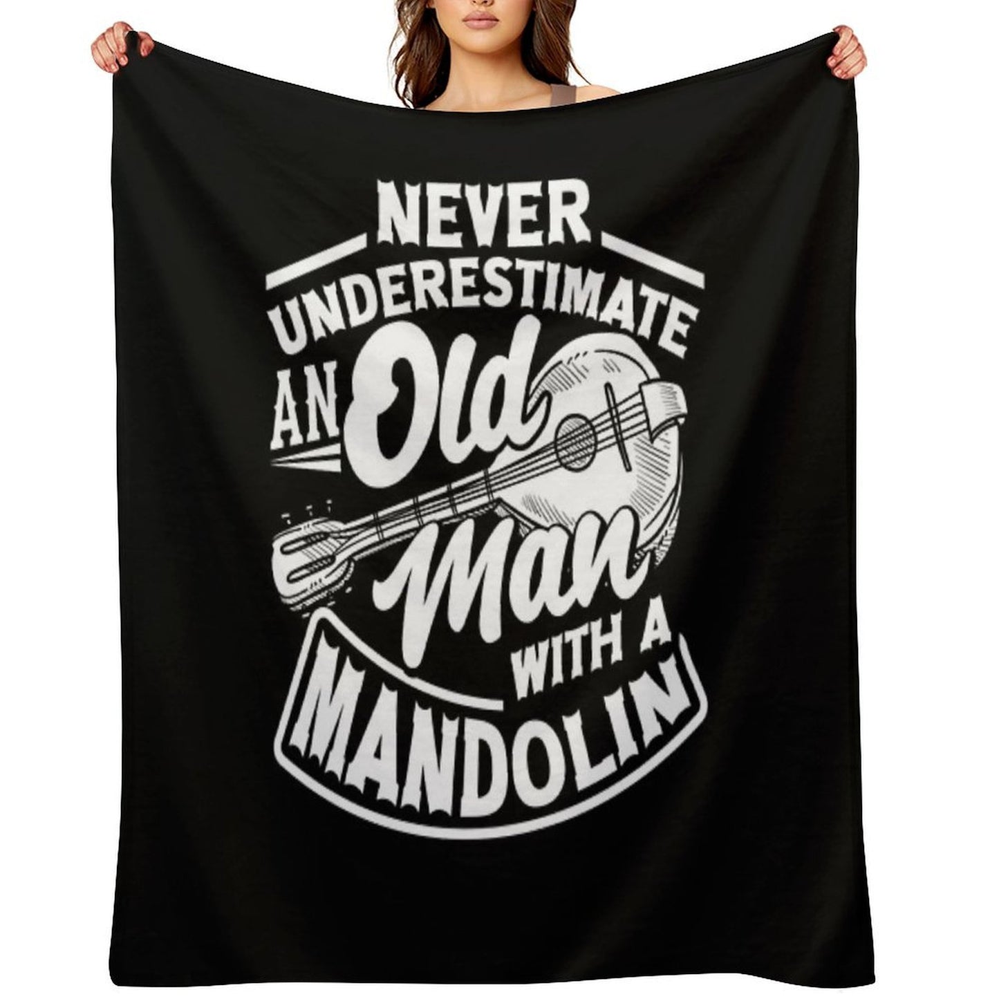 Mandolin Mandolinist Old Mandolin Player Throw Blanket