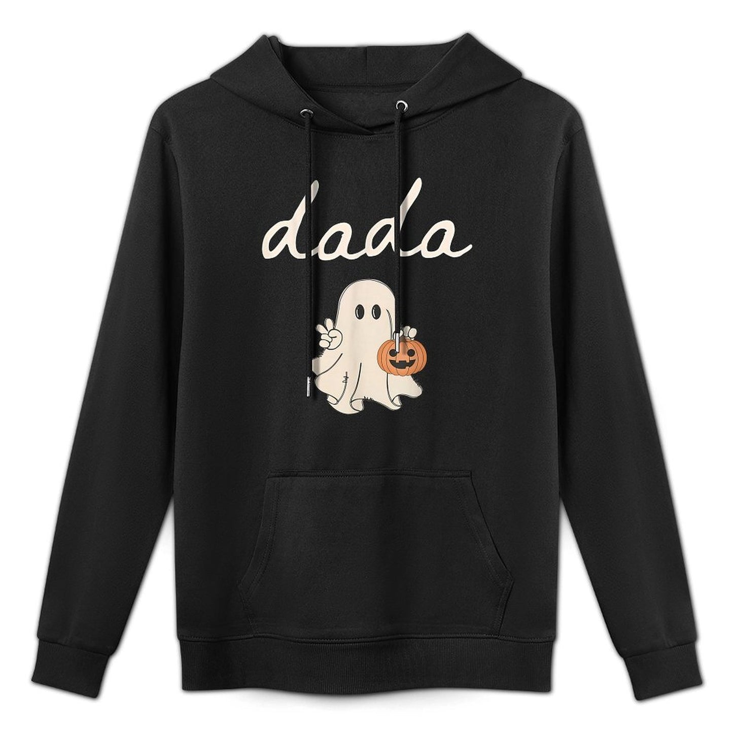 Dada Ghost Boo One Spooky Dad First Halloween Birthday Boy Kangaroo Pocket Hoodie