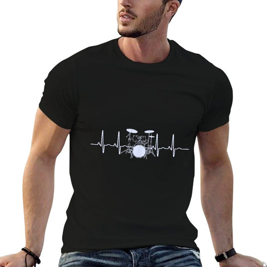 Drum Heartbeat Lifeline Music Lover Gift Drummer T-Shirt