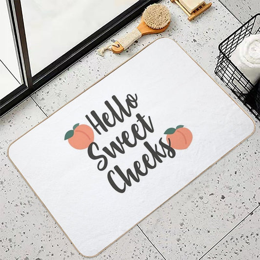Peach Hello Sweet Cheeks Printable Bath Mat