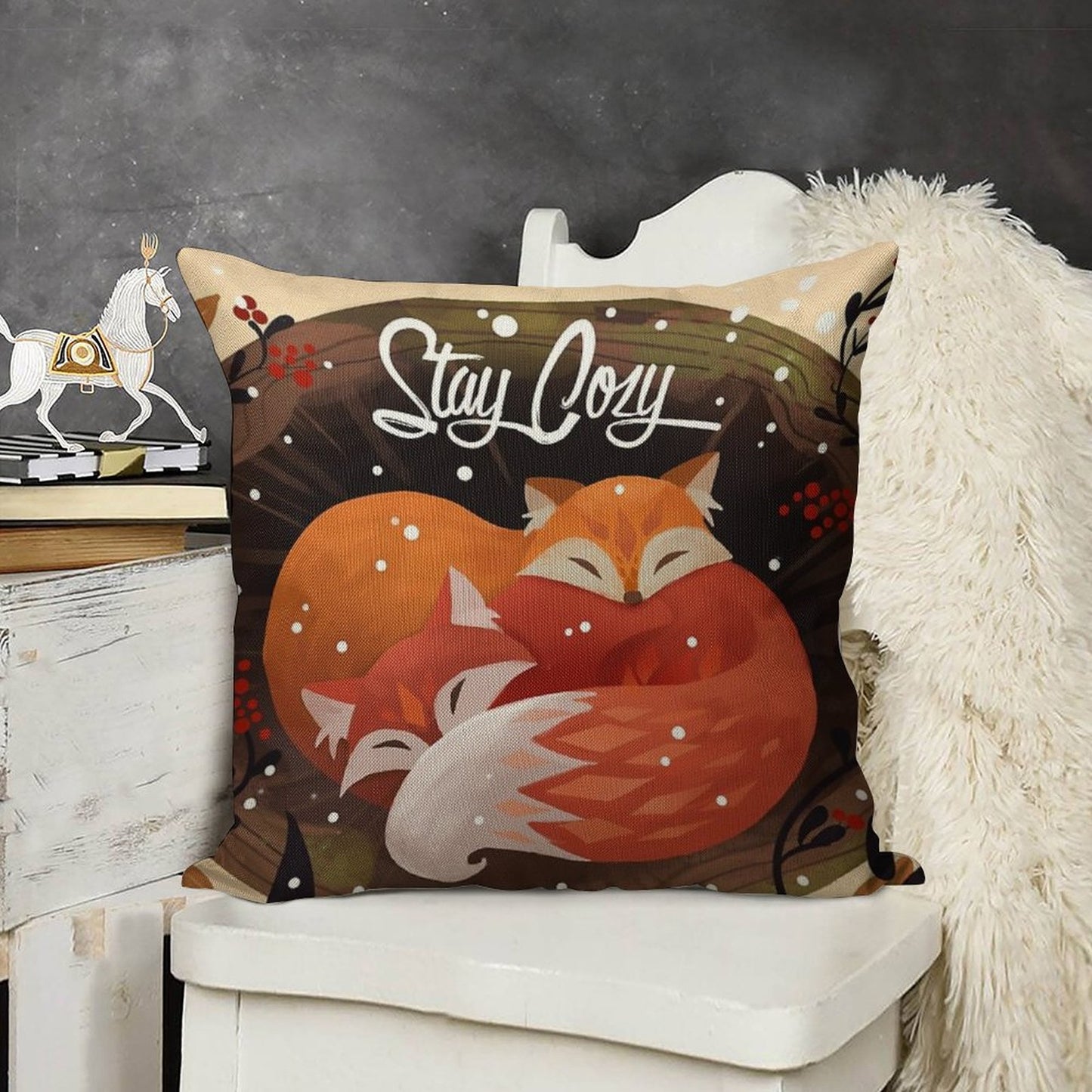 Stay Cozy Linen Throw Pillow Cover