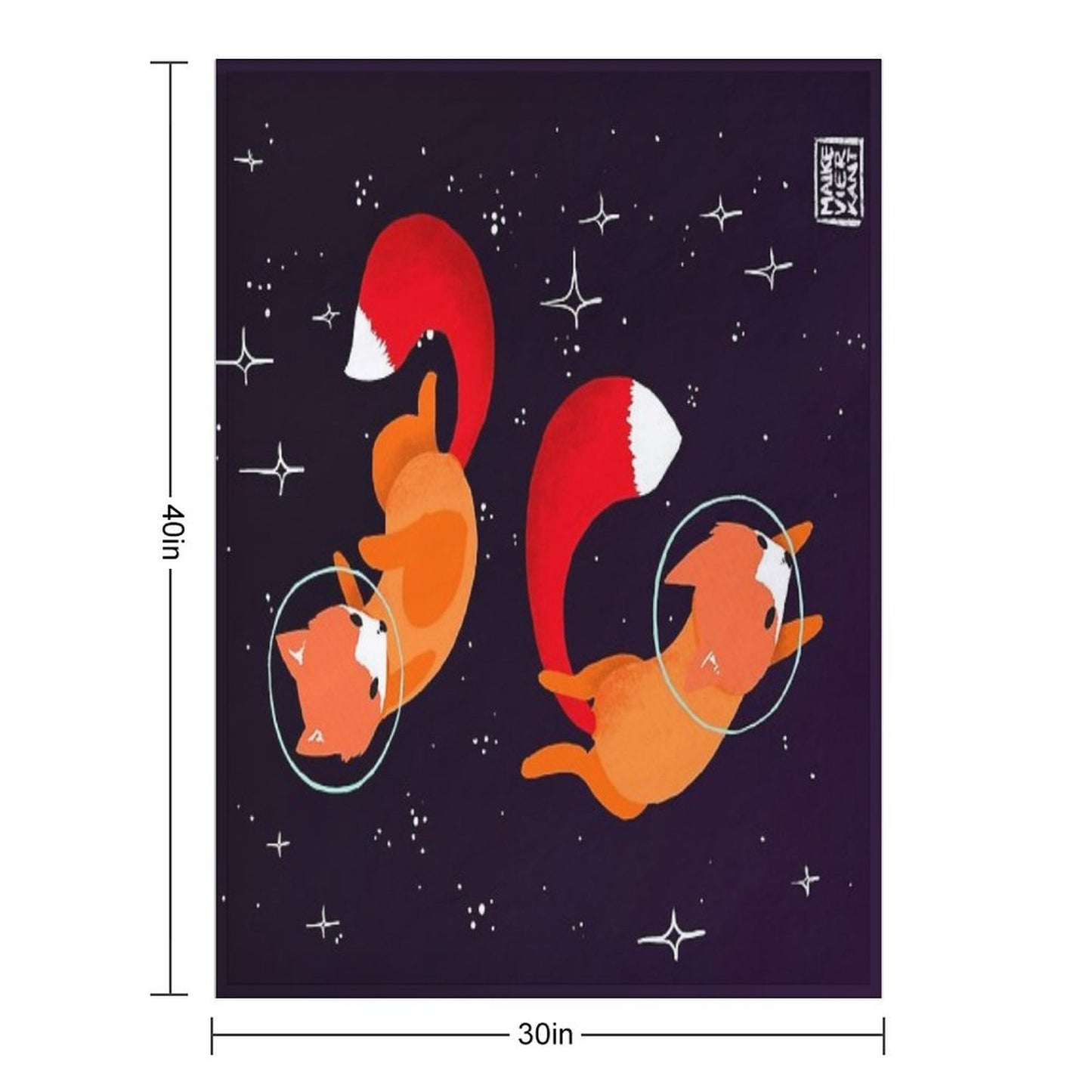 Space Foxes Throw Blanket