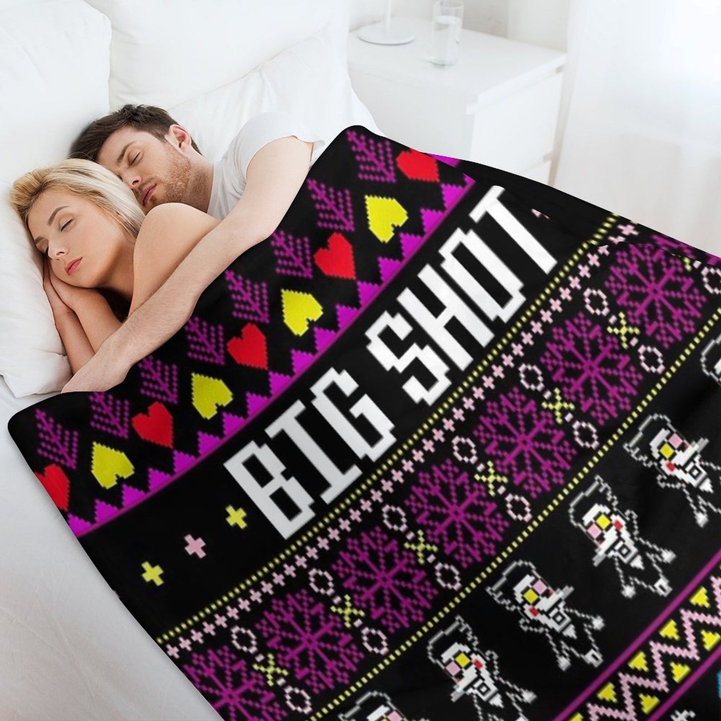 Spamton's BIG SHOT Kromer Krismas Throw Blanket