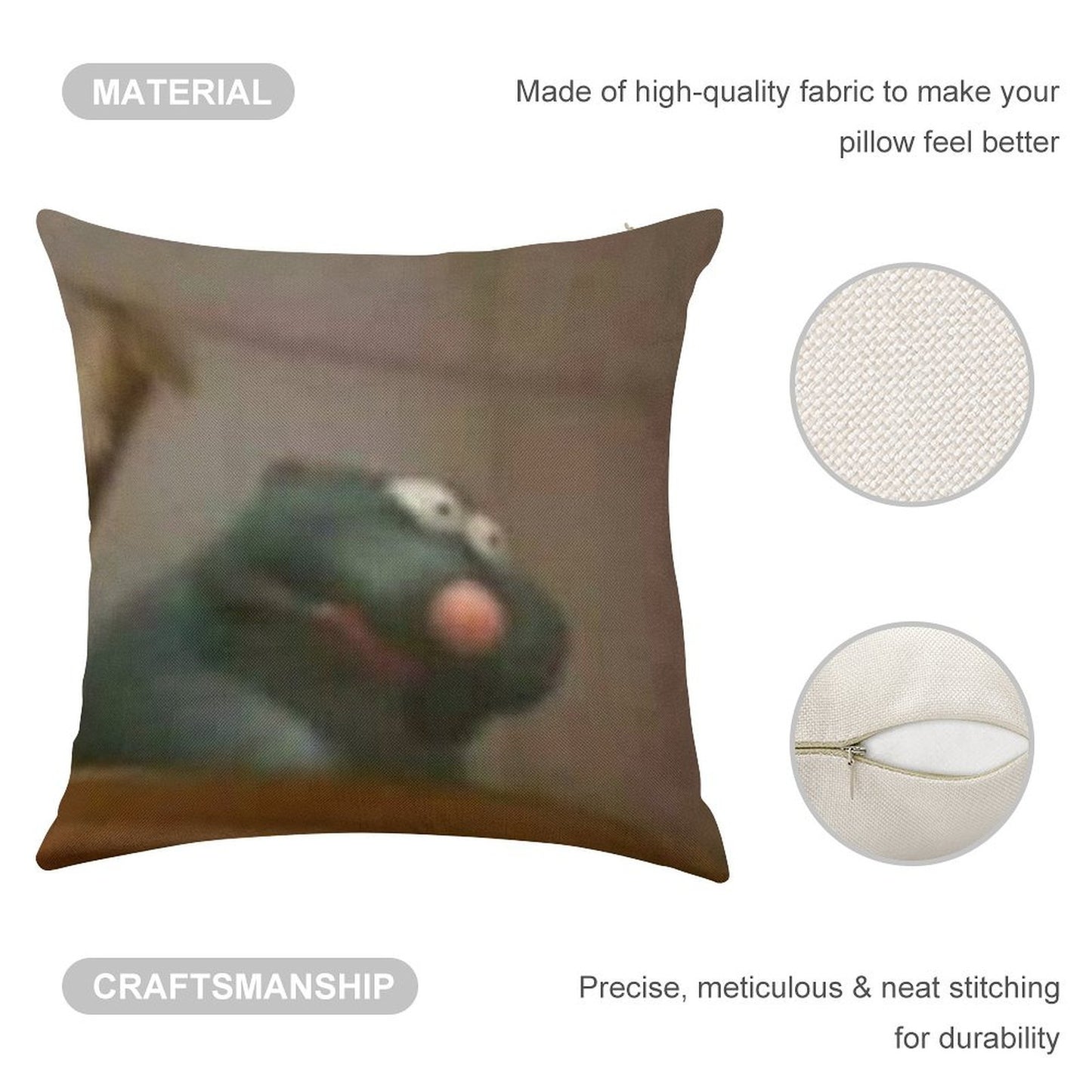 Remy Ratatouille Meme Linen Throw Pillow Cover