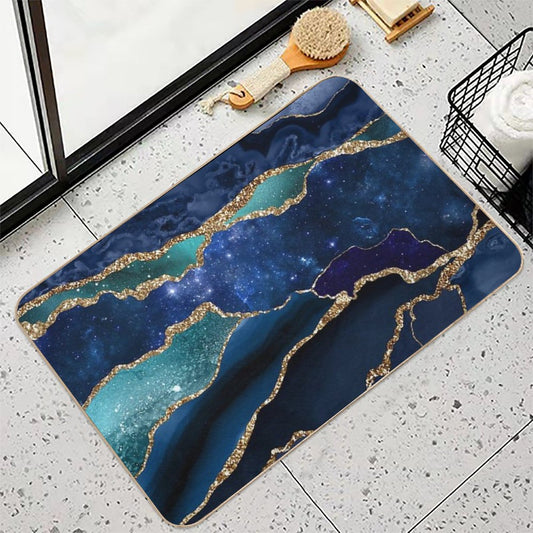 Glamour Milky Way Faux Marble Galaxy I Bath Mat