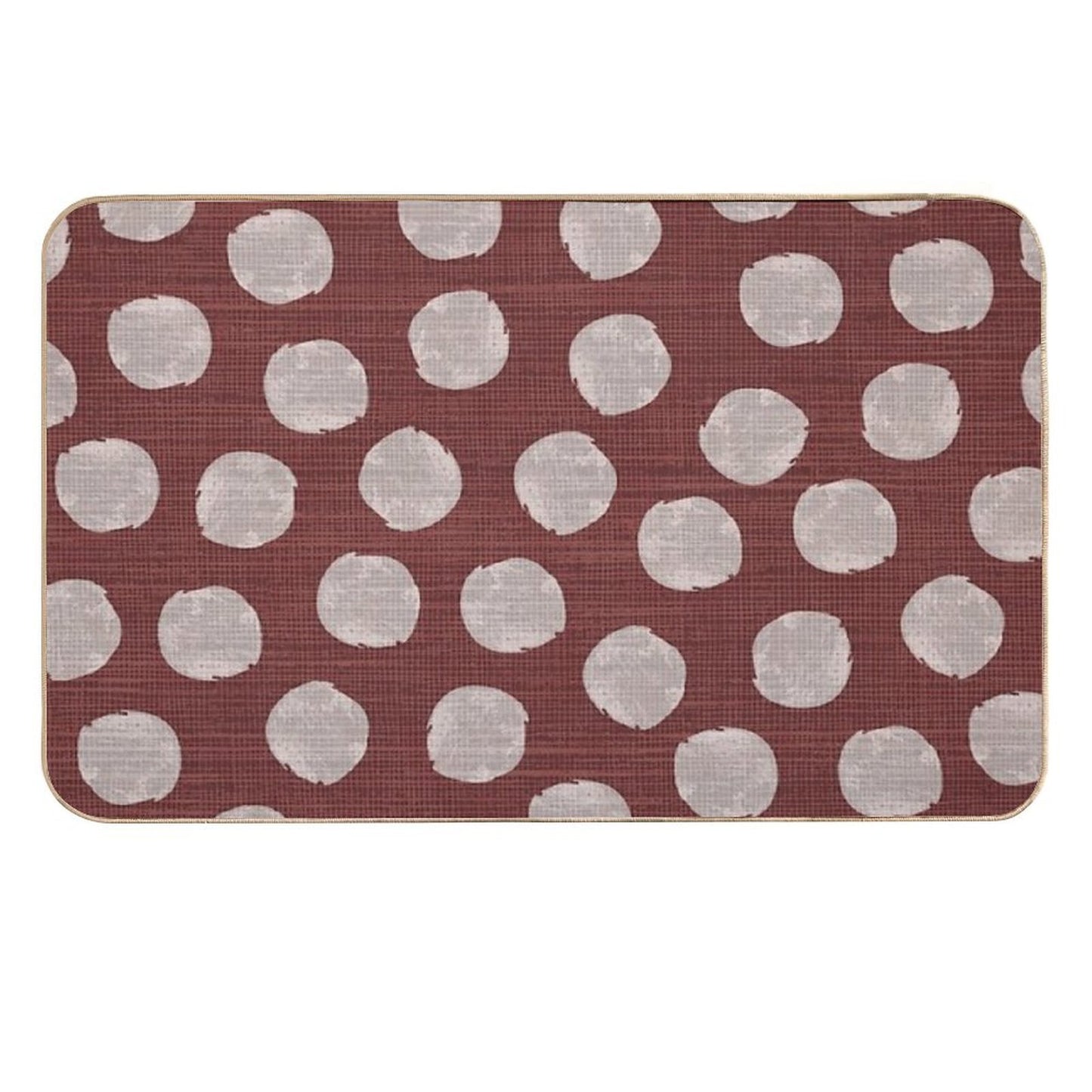 Watercolor Painted Cute Dots on Red Background Versatile Bath Mat