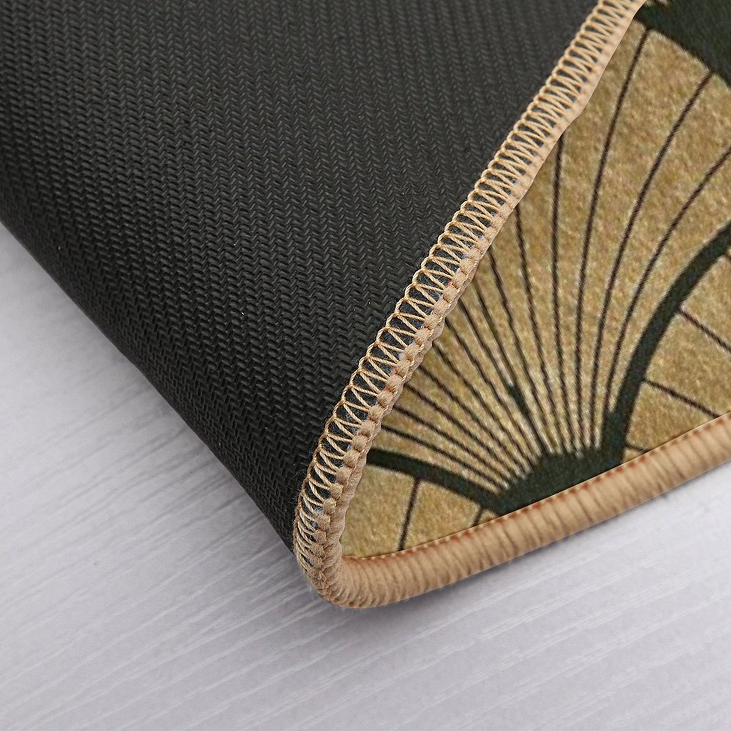 Art Deco Elegance - Golden Fan Bath Mat