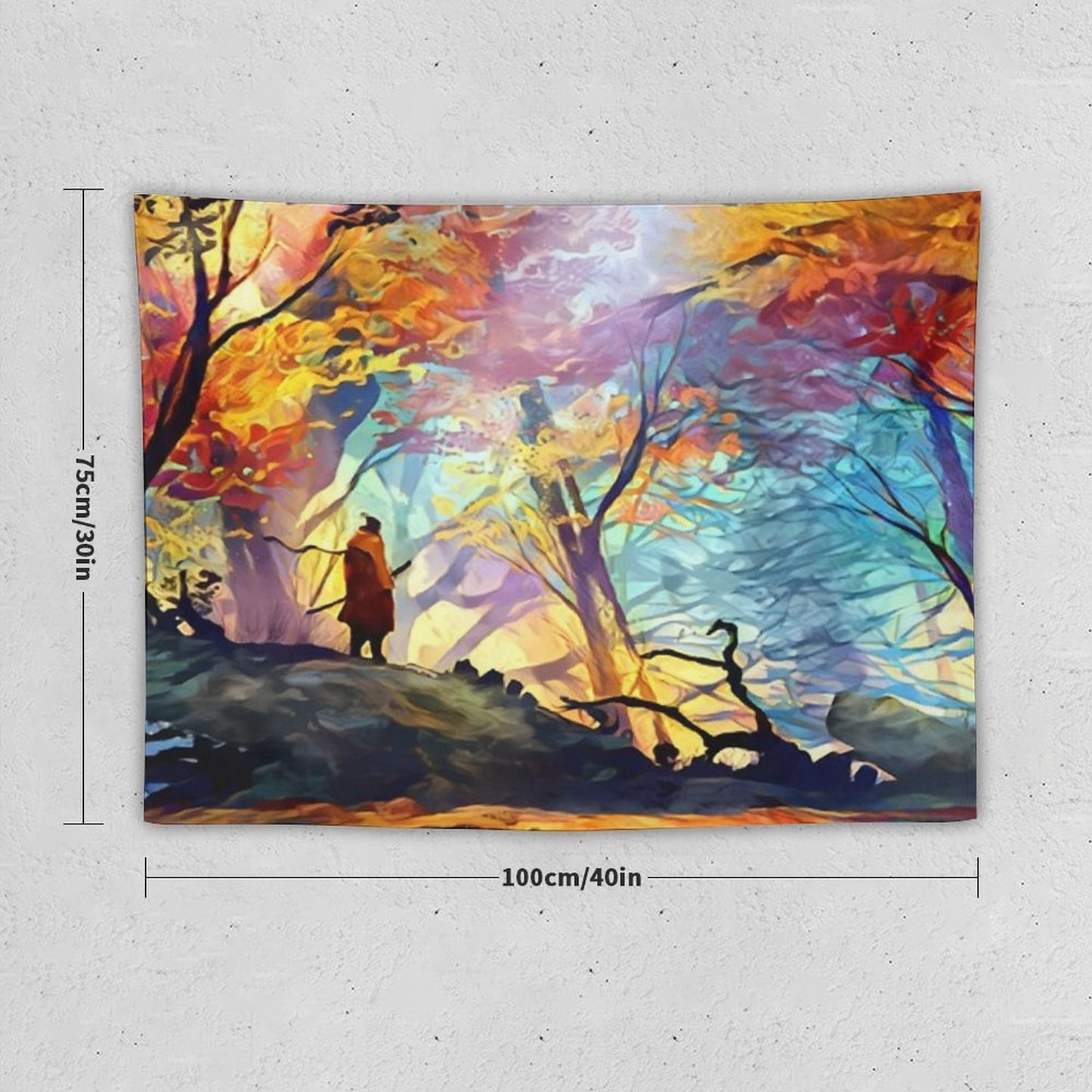 A Wolf in The Colorful Forest Tapestry