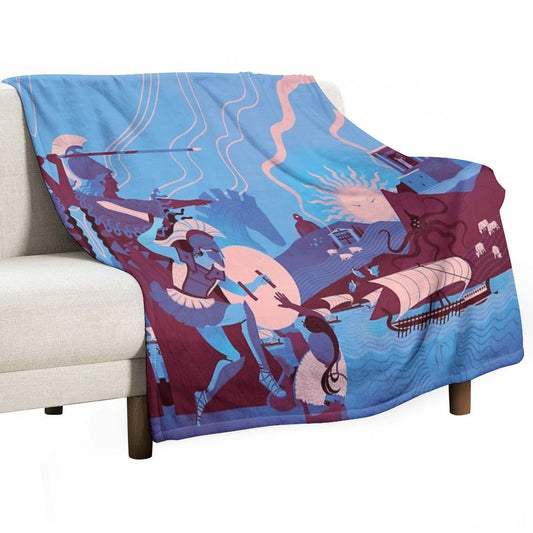 Homeric Landscape - Winter Throw Blanket