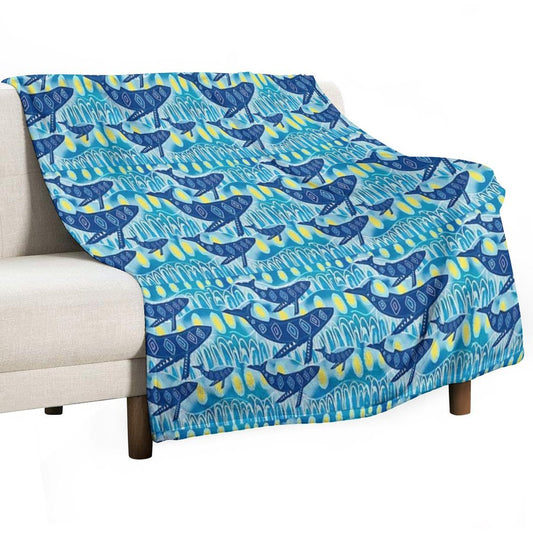 ' Gawura 'Whale Dreaming Throw Blanket