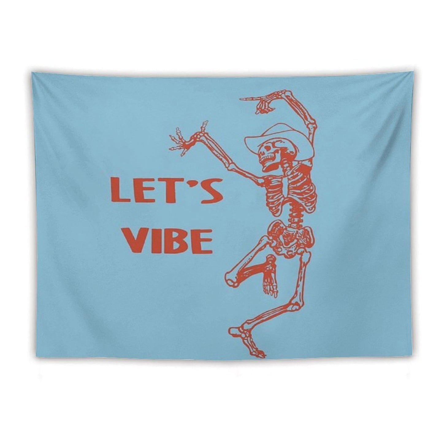 Let's Vibe Cowboy Skeleton Tapestry
