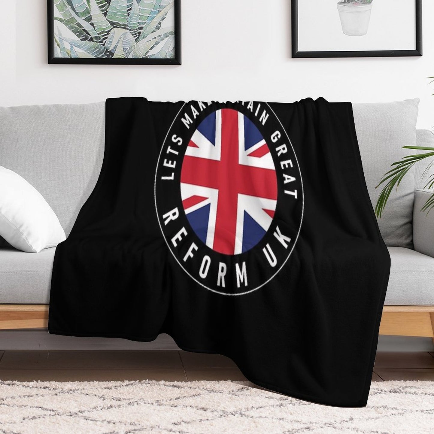 Let's Make Britain Great, Reform Uk, Party Support Throw Blanket