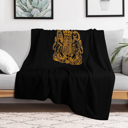 Elizabeth II Royal Coat of Arms Emblem Throw Blanket