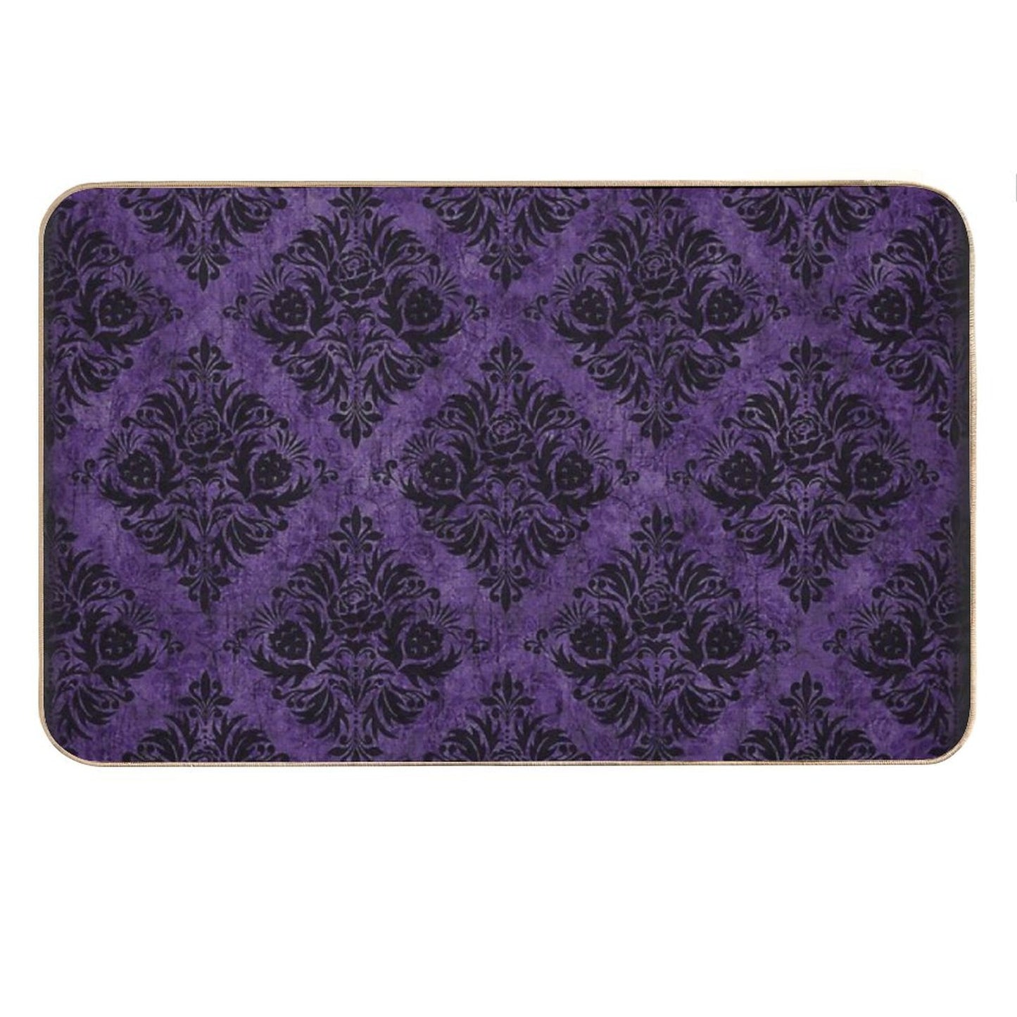 Gothic Damask Purple Bath Mat
