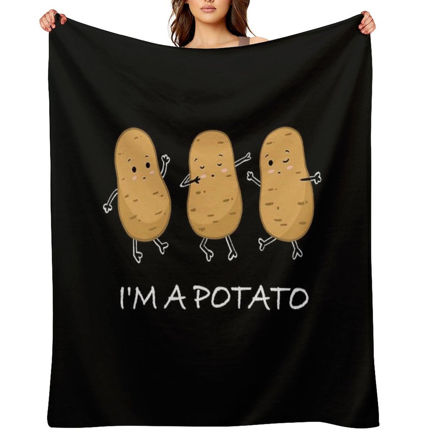 I'm A Potato Funny Potato GIft Cute Meme Throw Blanket