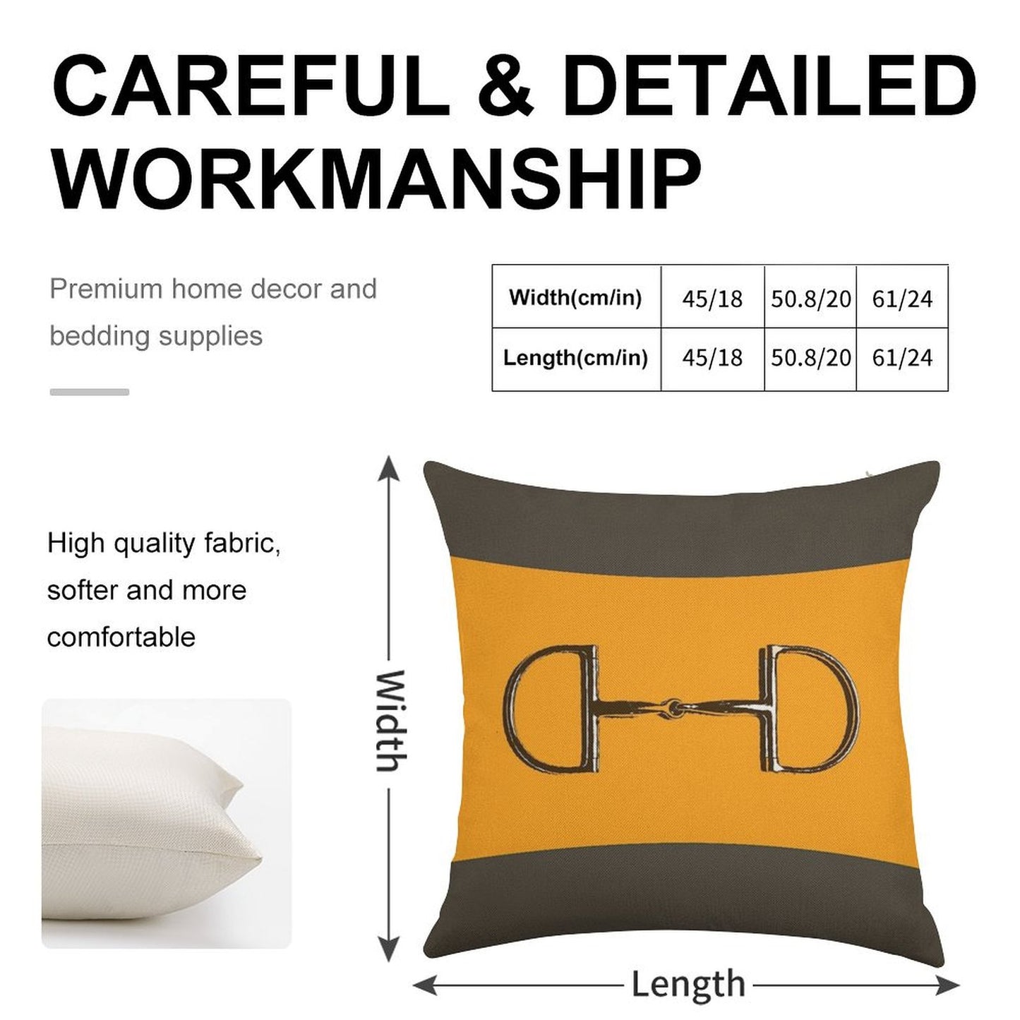 Orange Horse Bit with Taupe Background Linen Throw Pillow Cover