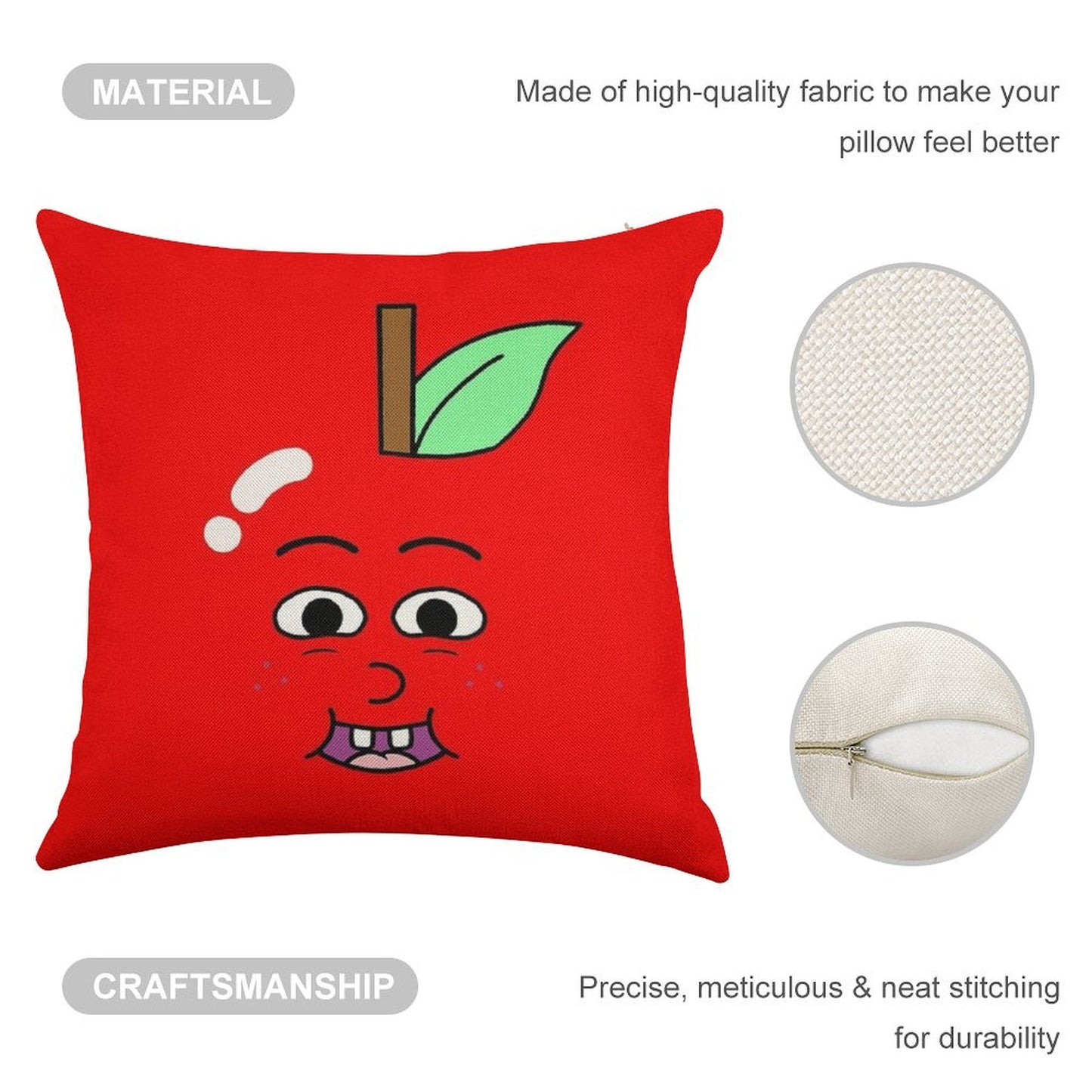 APPLE AND ONION - APPLE Linen Throw Pillow Cover