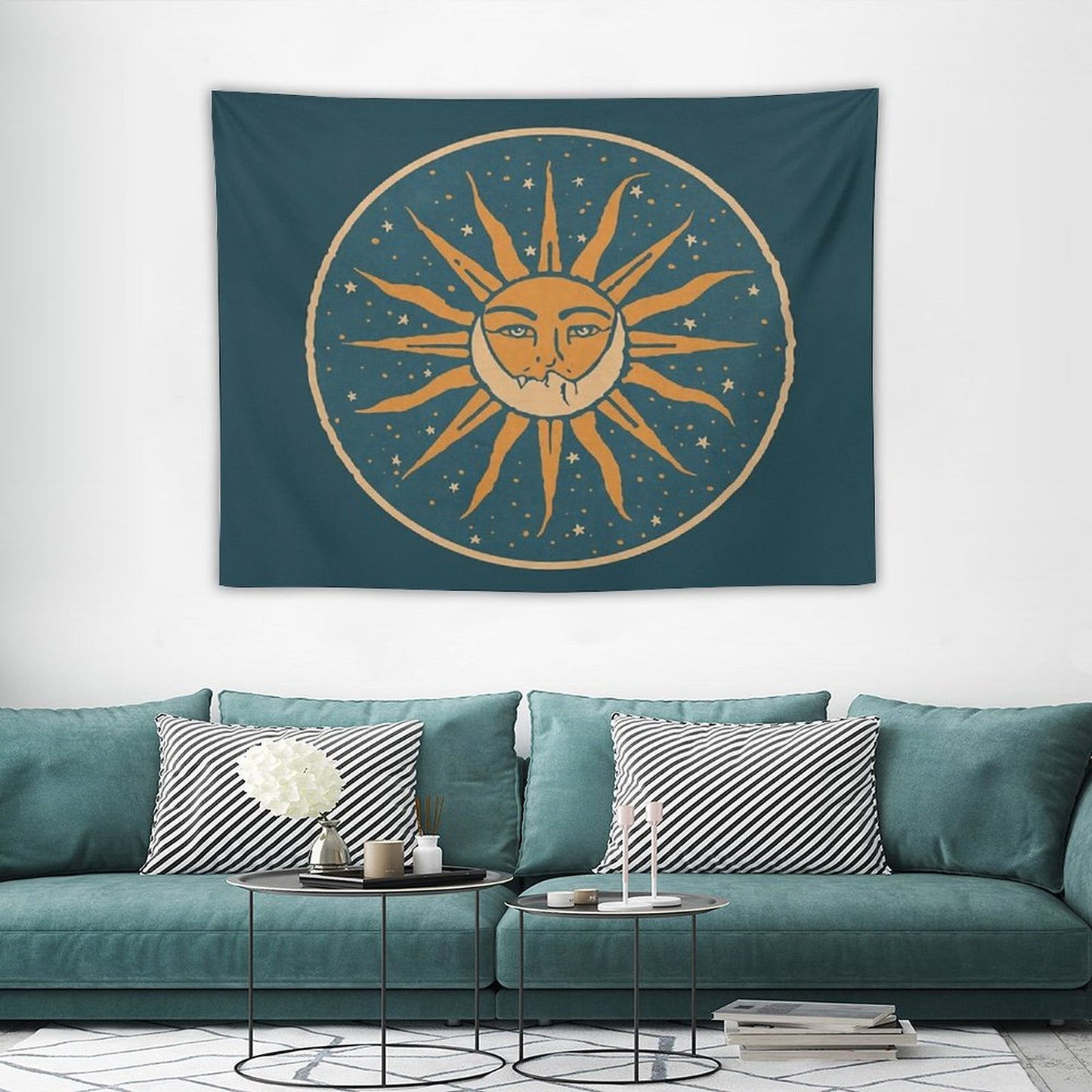 Sun And Moon Vintage Tapestry