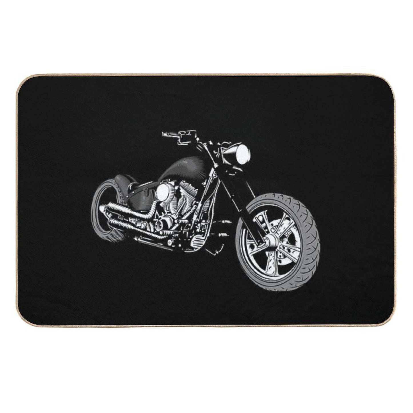 HD Softail Motorcycle, Grey And Black Long-Lasting Bath Mat