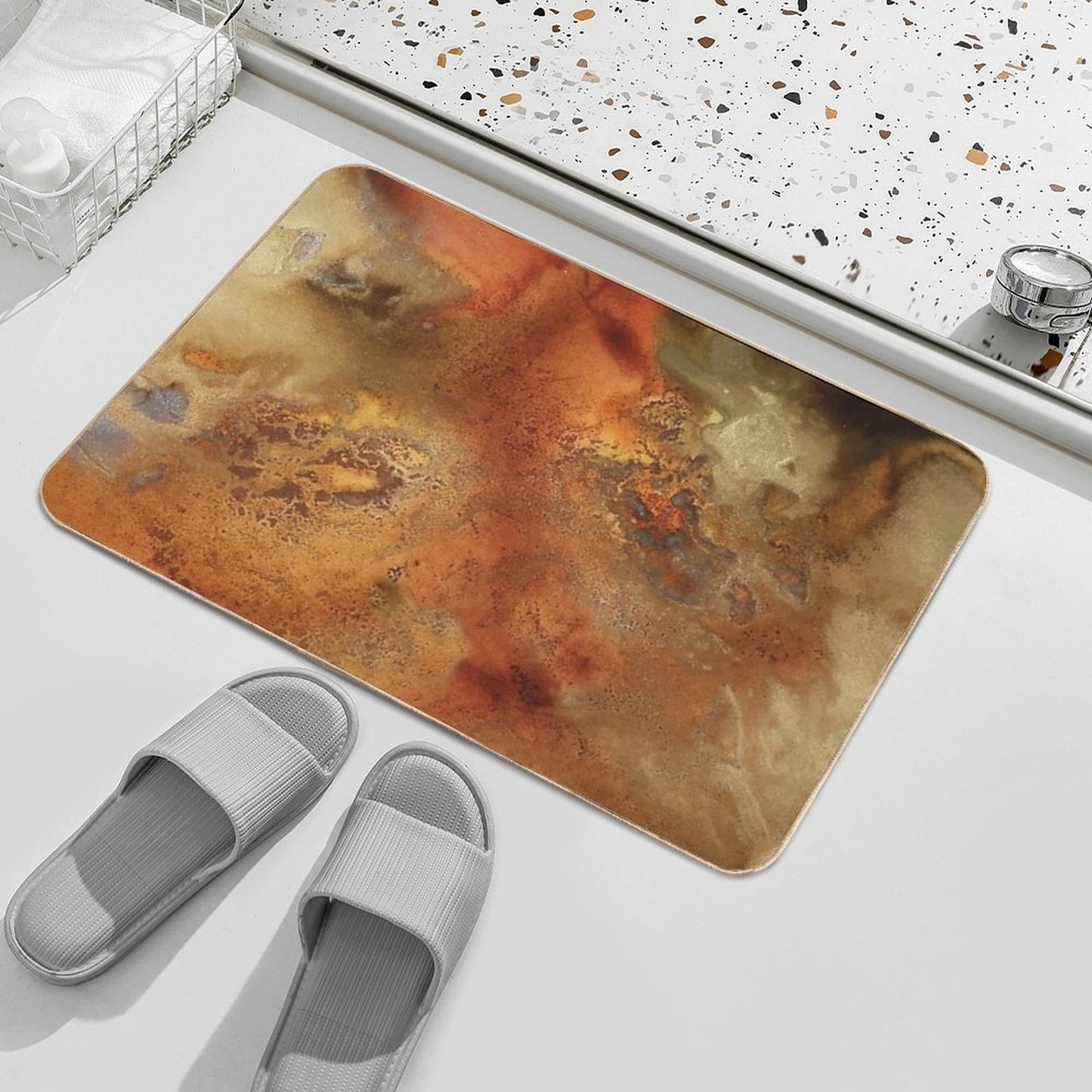 'Mars' In Gold, Bronze And Copper Bath Mat