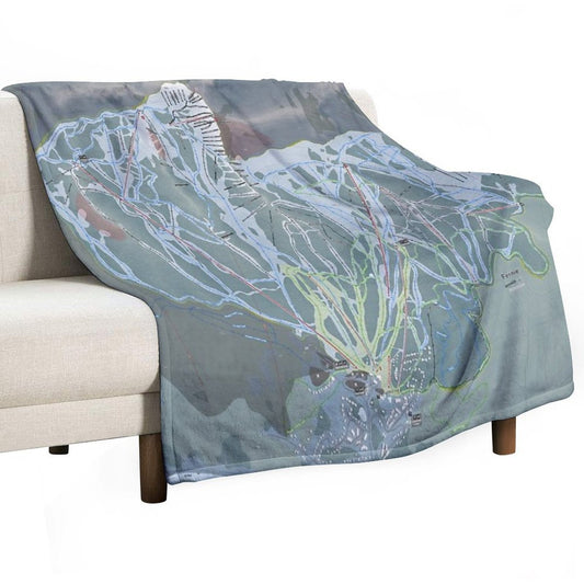 Fernie Resort Trail Map Throw Blanket