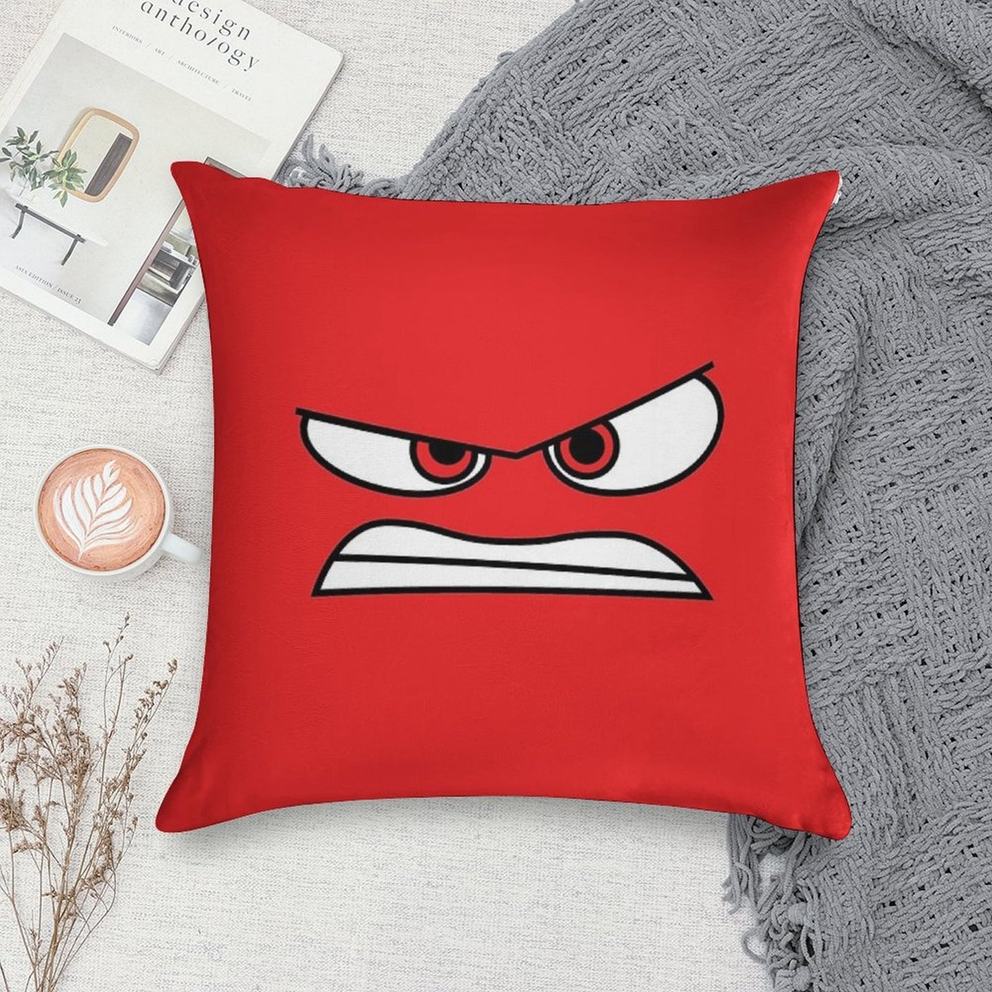 Anger (Inside Out) Version 2 Soft Bedroom Essential Throw Pillow