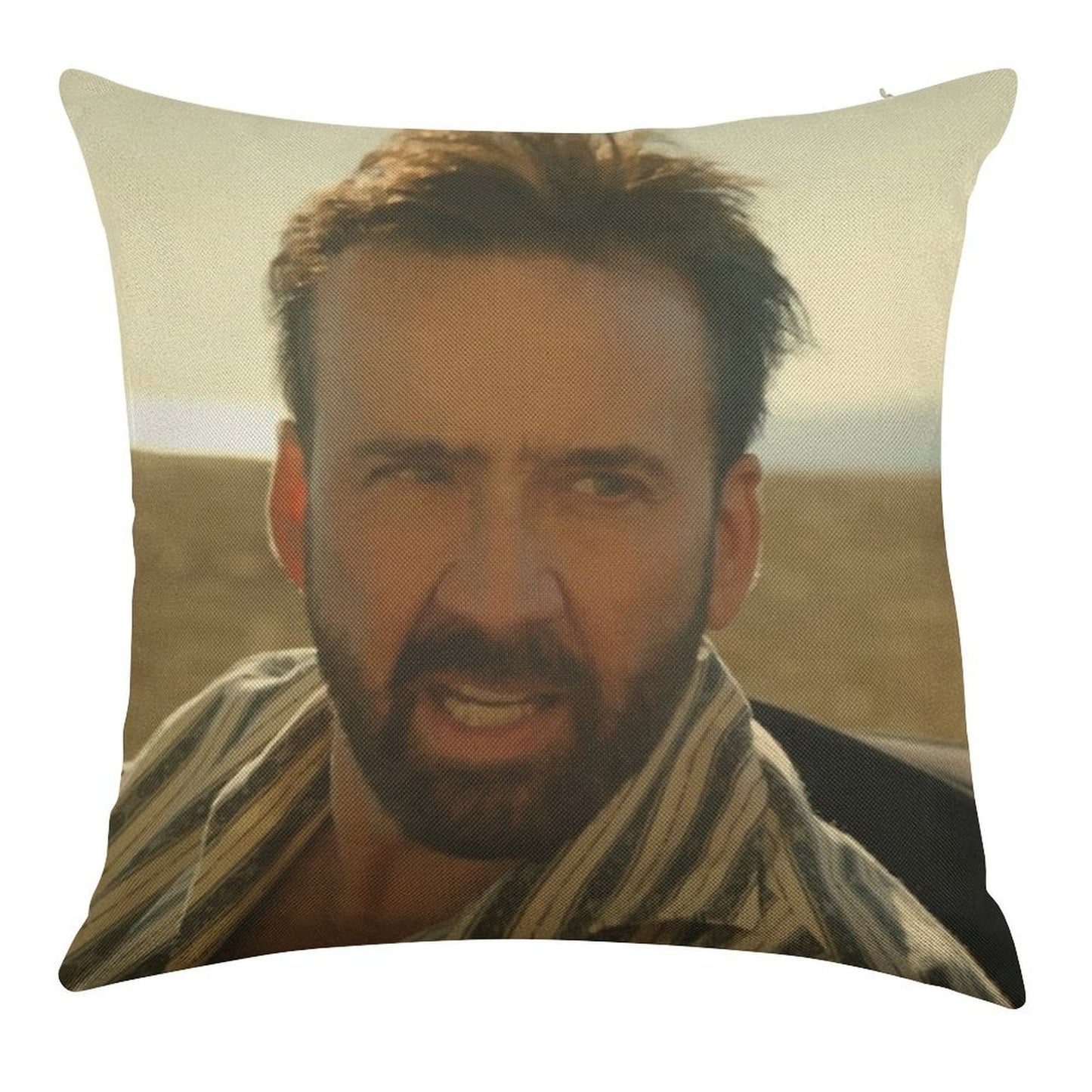 Nic Cage Meme Linen Throw Pillow Cover