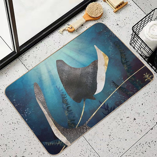 Metallic Stingray Bath Mat