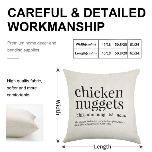 Chicken Nuggets Definition Linen Throw Pillow Cover