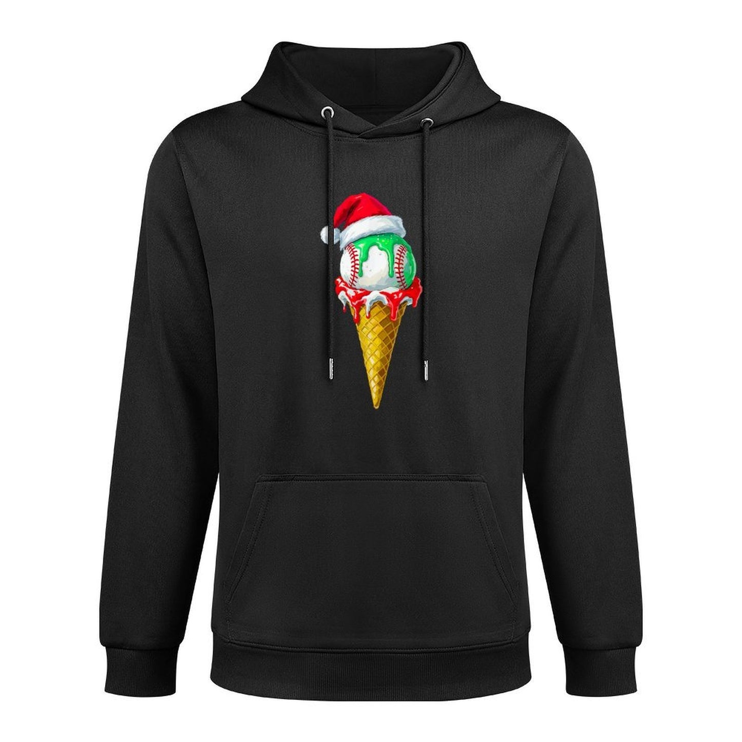 Ice Cream Drip Baseball Christmas Baseball Drip for Boys Moisture-Wicking Hoodie