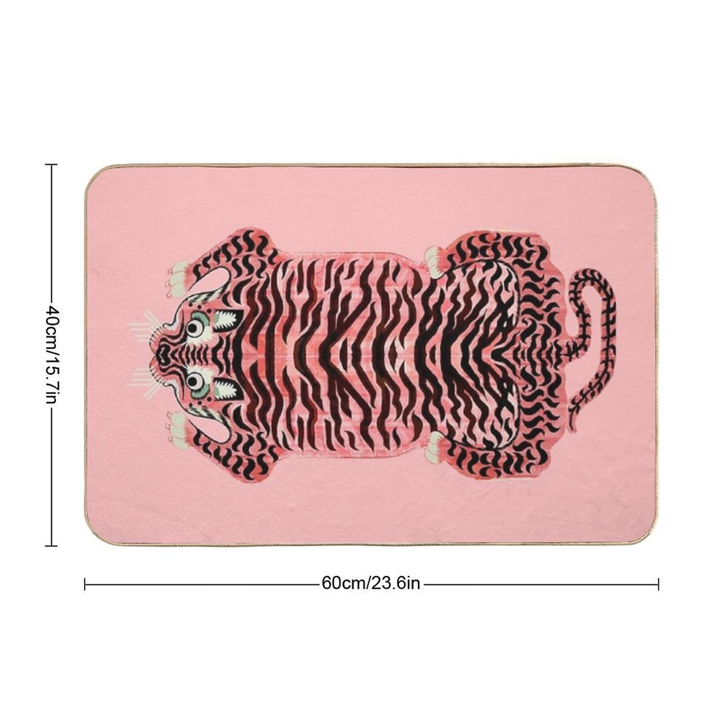 Pink Tibetan Tiger Rug Bath Mat