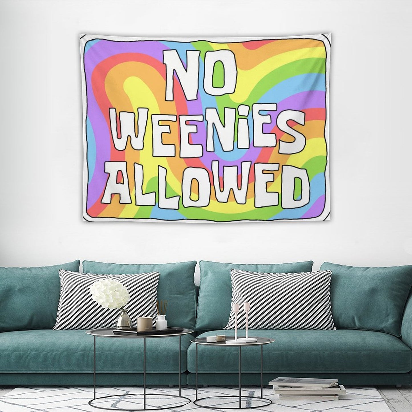 No Weenies Allowed Trippy Tapestry