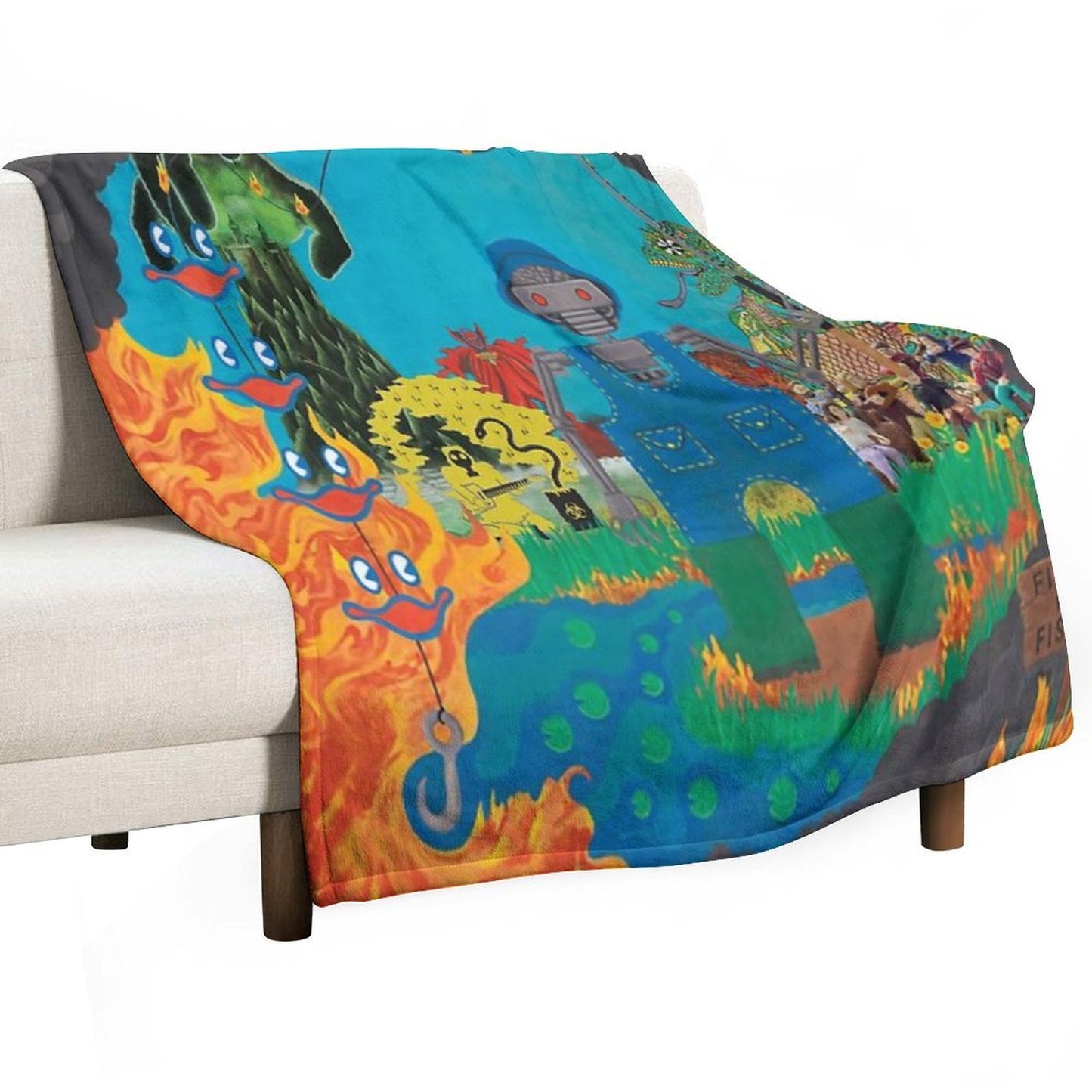 King Gizzard Album Art Collage Throw Blanket