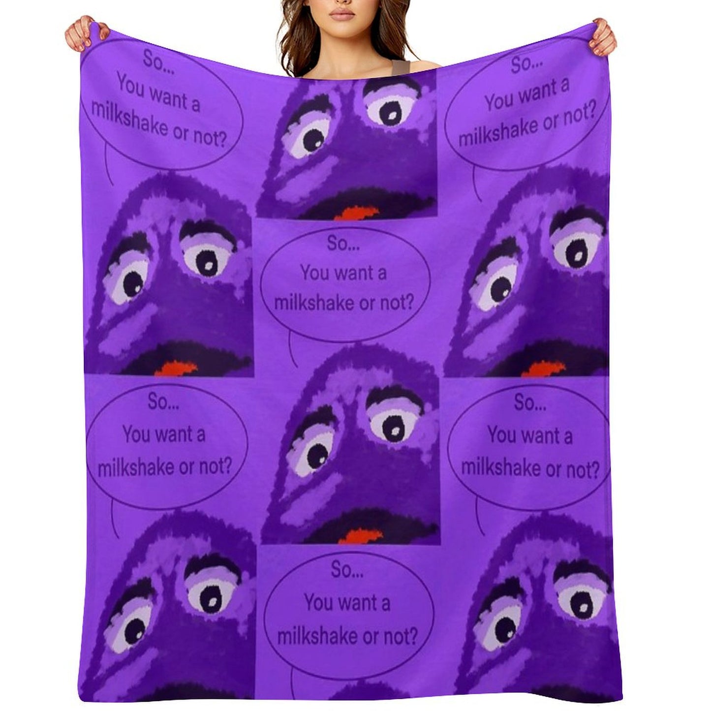 Order Up - Grimace Throw Blanket