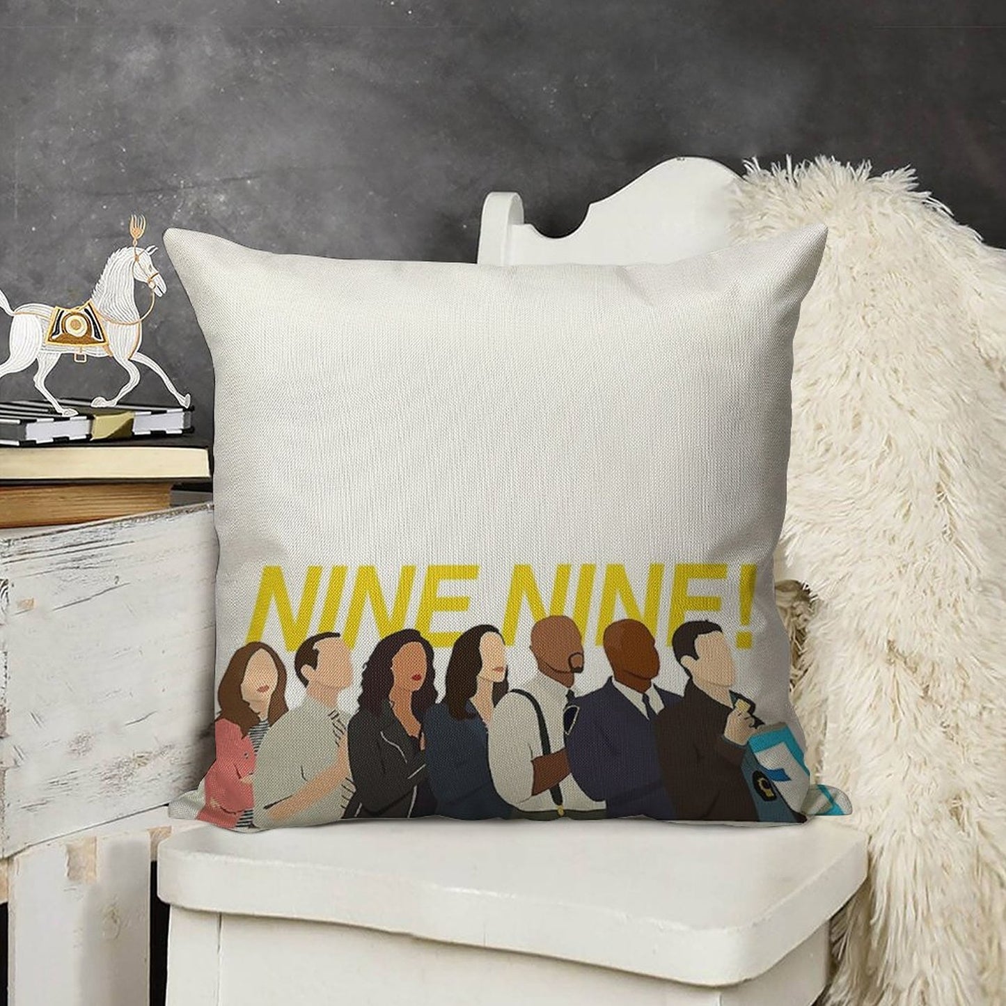 Nine Nine Squad Linen Throw Pillow Cover