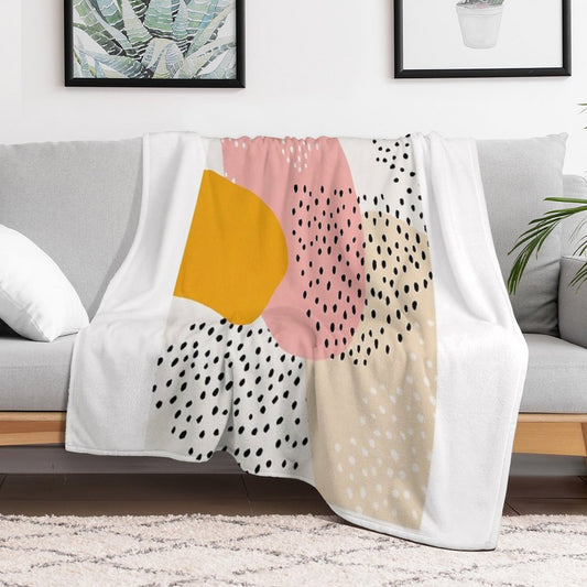 Abstract, Mid Century Modern Kids Wall Art, Nursery Room Throw Blanket