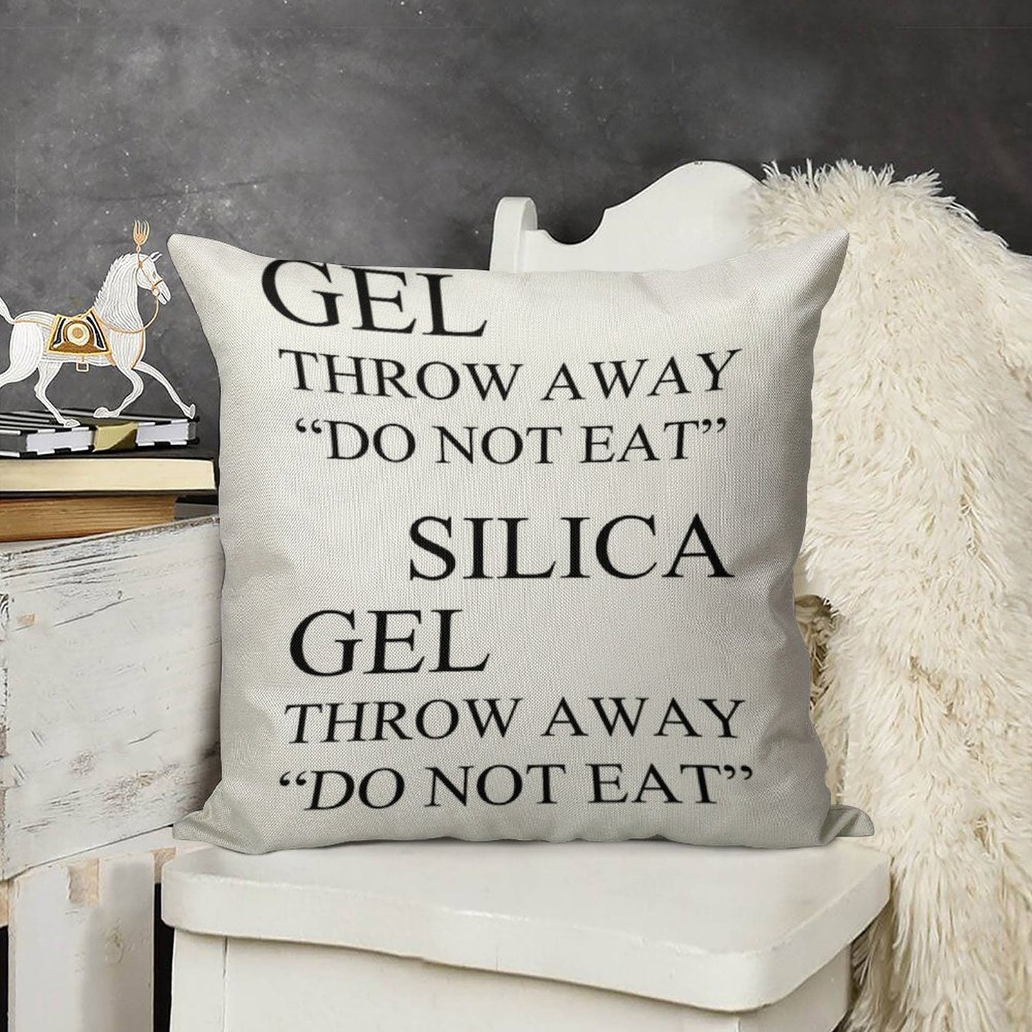 Silica Gel Package Linen Throw Pillow Cover