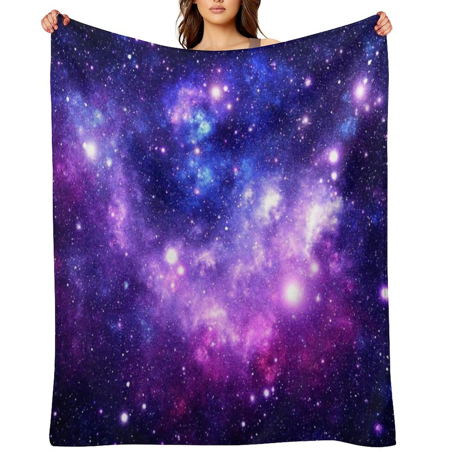 Purple Blue Galaxy Nebula Throw Blanket