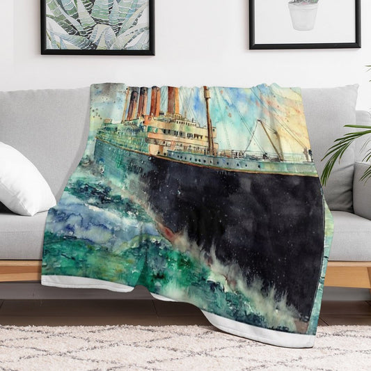 RMS Titanic White Star Line Ship 1912 Throw Blanket