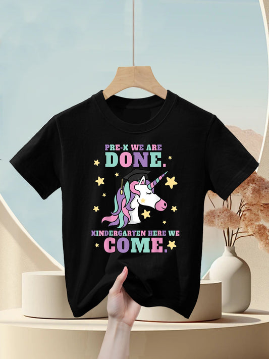 Girls Pre-K Graduation Magical Unicorn Kids T-Shirt