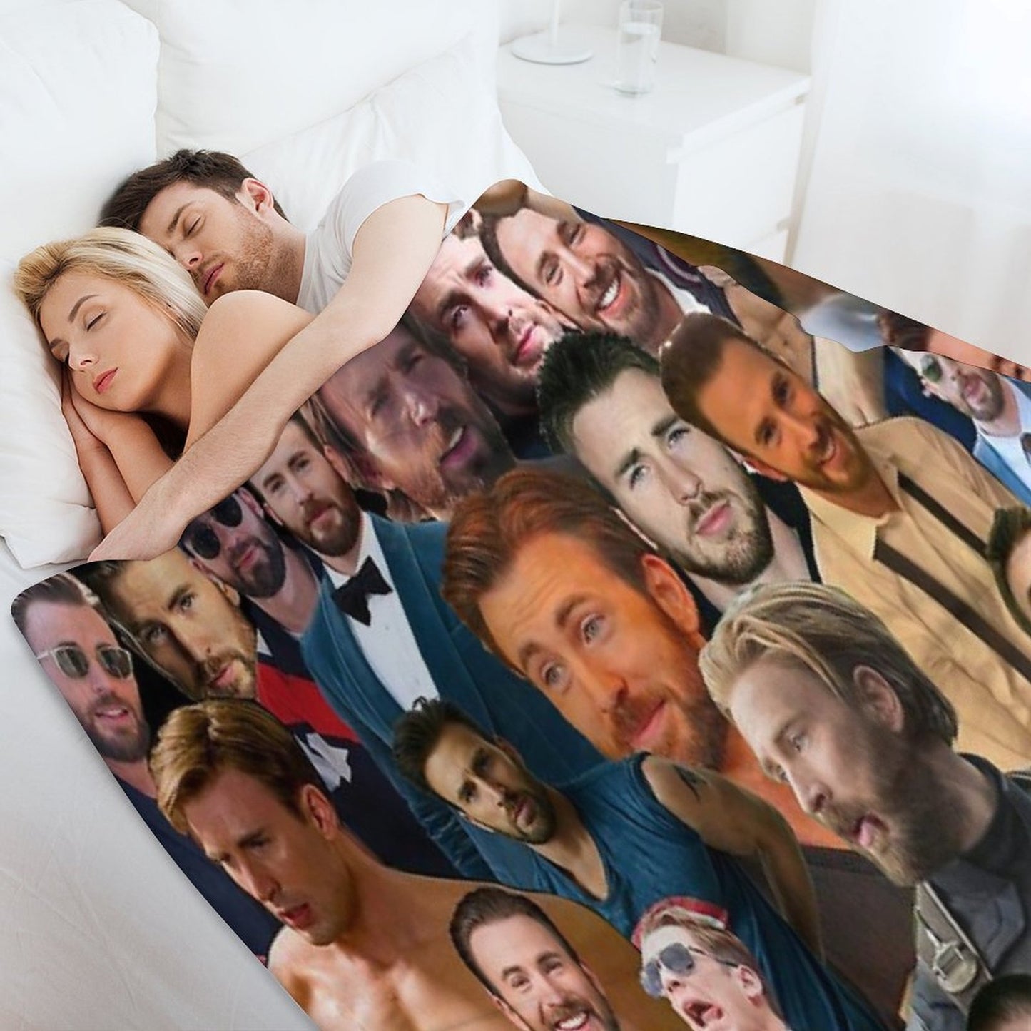 Chris Evans Collage Throw Blanket
