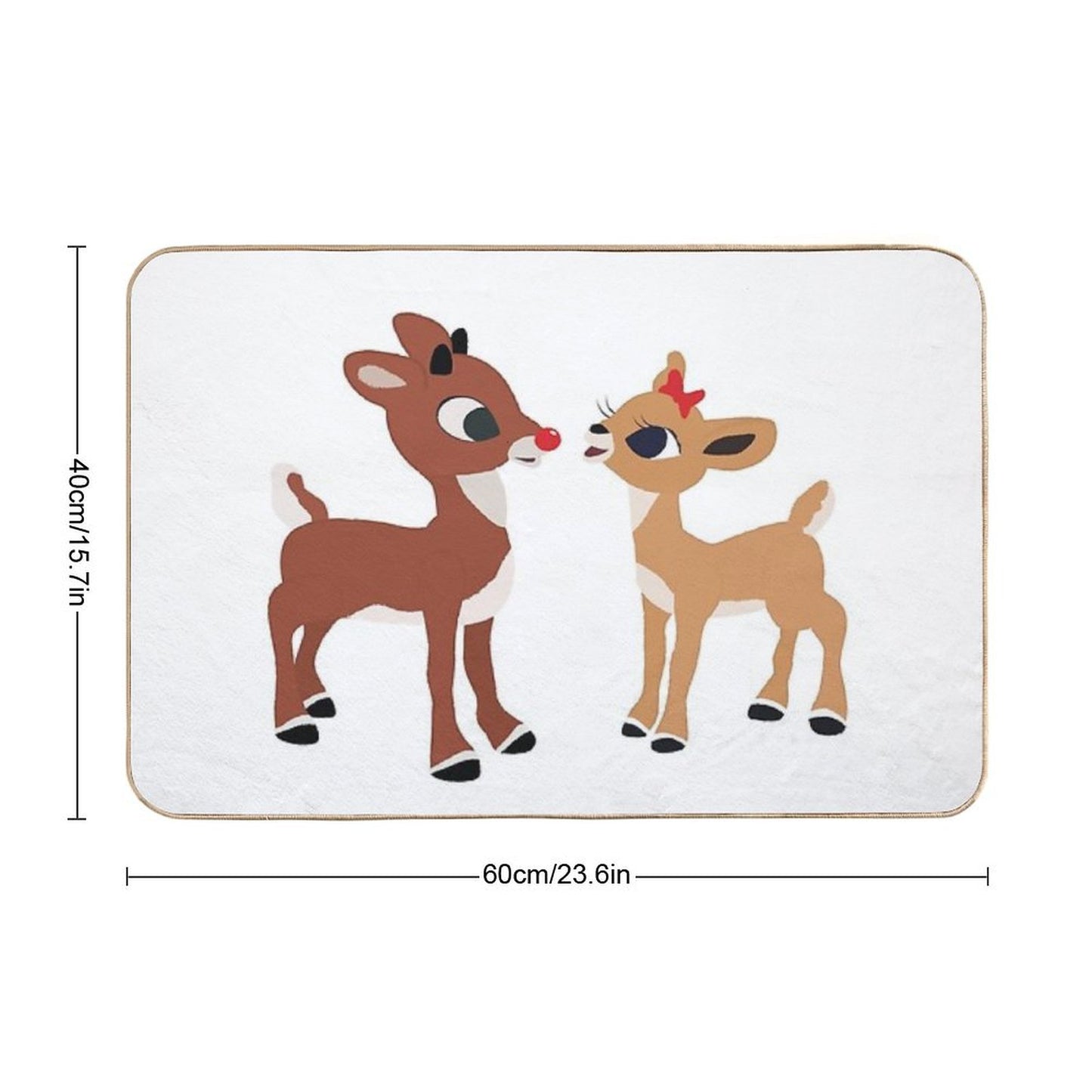 Classic Rudolph And Clarice © GraphicLoveShop Bath Mat