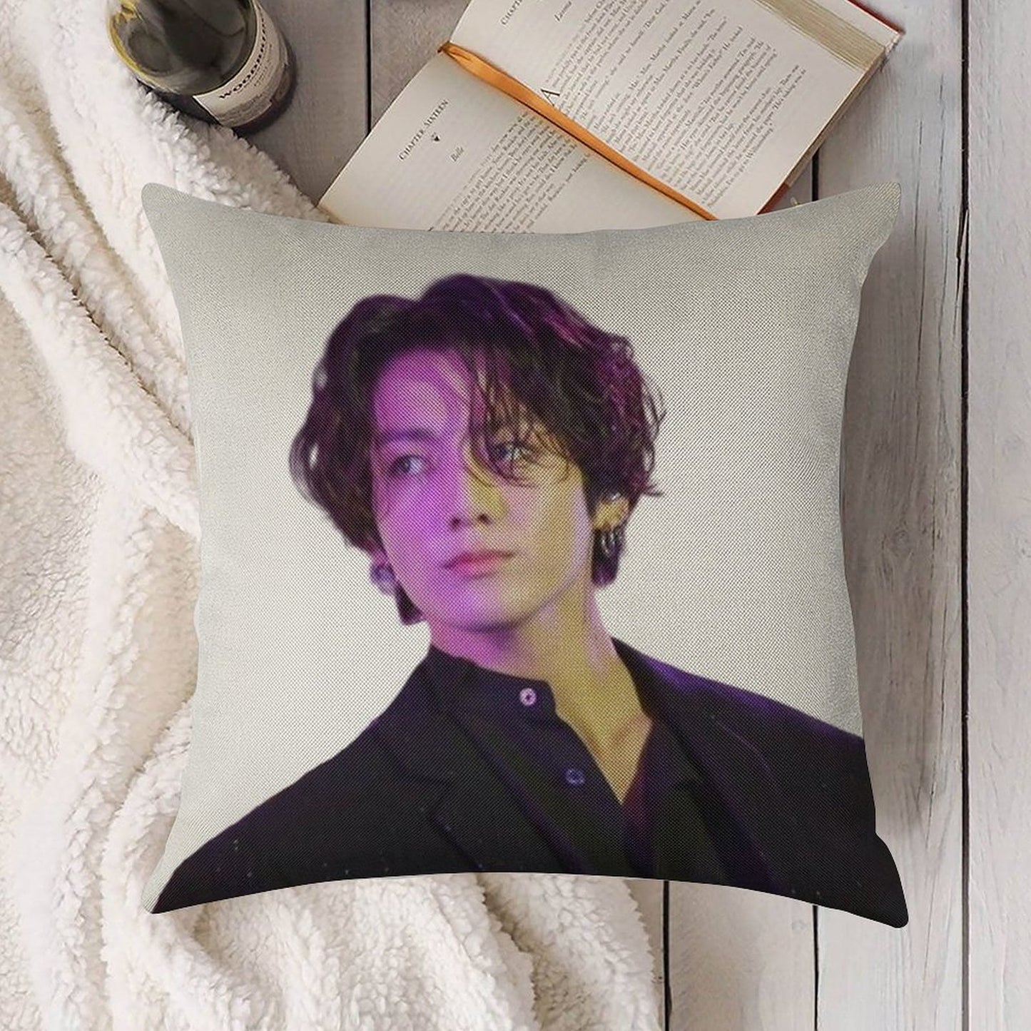 Long Hair JK Linen Throw Pillow Cover