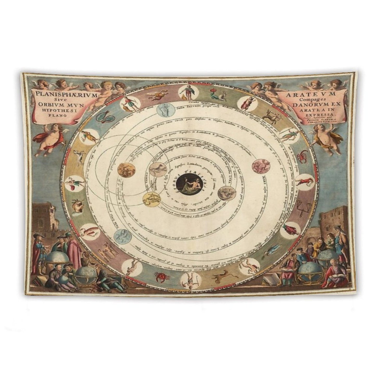 Vintage Zodiac Circle with Horoscope Tapestry