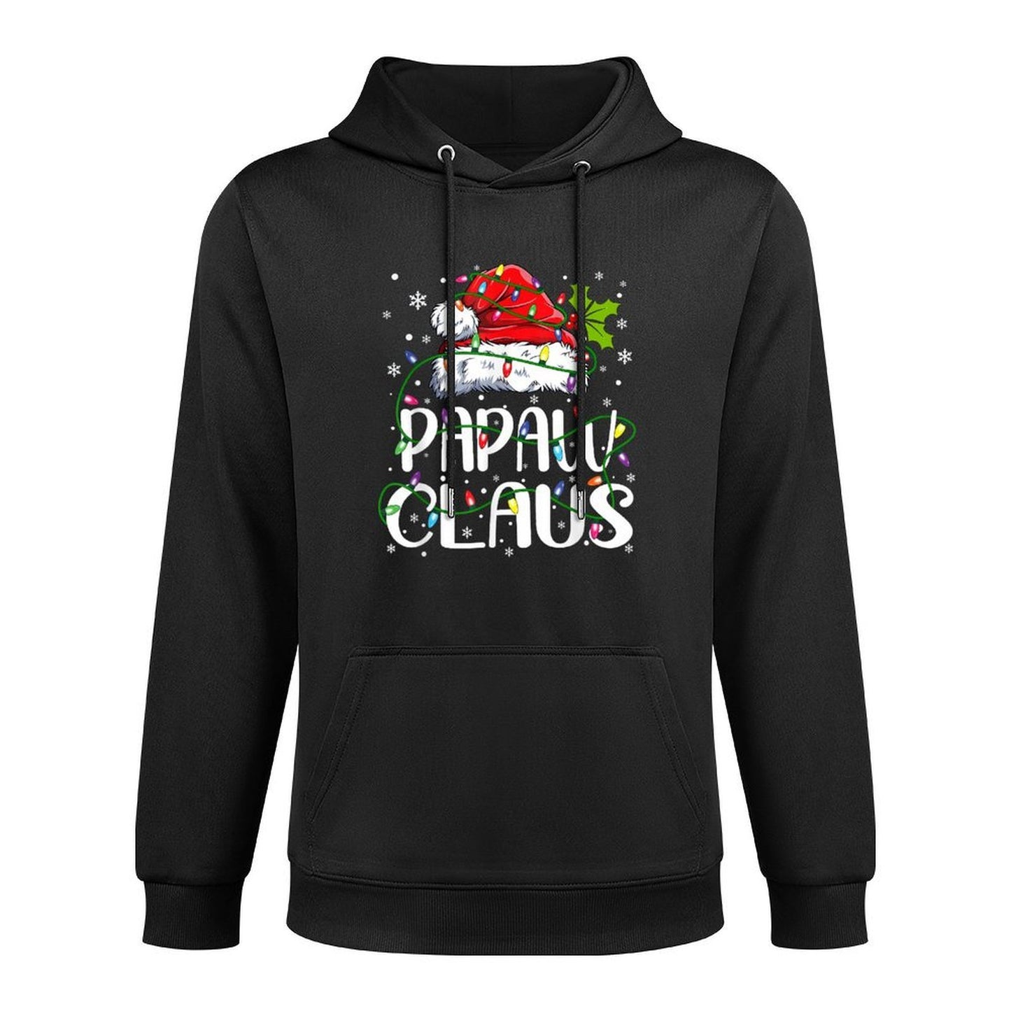 Papaw Claus Christmas Santa Hat Matching Family Xmas Lights Cotton-Polyester Blend Hoodie